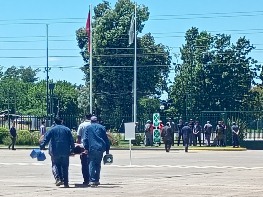 Traslado seguro de víctima en simulacro